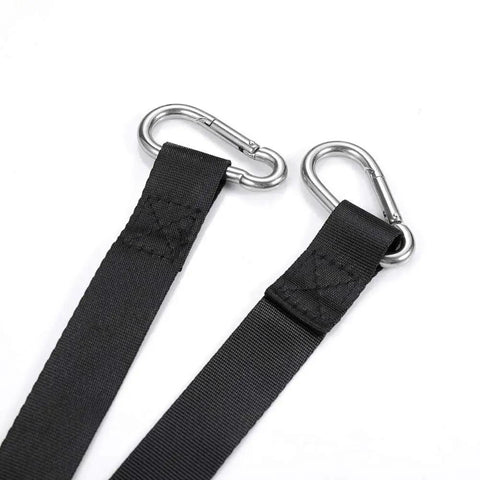 All In One Kayak Anchor Rope And Buoy Kit With Stainless Steel Carabiners showing heavy-duty black straps and carabiners