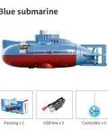 Blue Cool Mini RC Submarine Remote Control Boat Waterproof Diving Toy With 3 Motors For Up Down Forward Back 360 Spin
