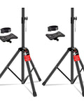 Heavy Duty Adjustable Speaker Stands Pair, 54 Inch Tripod Bases With 132 Lbs Capacity, 35mm Pole Mount, Universal DJ PA Stand