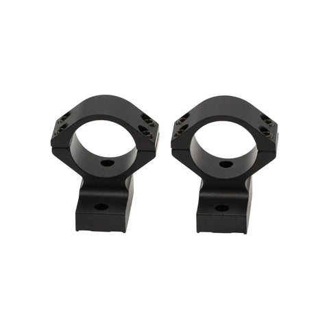 Drop In Ready One Inch Mid Profile Scope Rings For Tikka T3 And T3x Rifles, heavy duty aluminum, set of two, black finish.