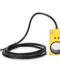 Ring Proximity Sensor 30mm Diameter, NPN Normally Open, 10 To 30V DC, 15mA Draw, 100mA Load, yellow casing with attached cable.