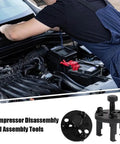 Mechanic using All In One Auto AC Repair Wrench Set With Clutch Removal Tools for automotive air conditioning maintenance