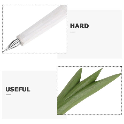 Close-up of tips from the Scallion Shape Wooden Gel Ink Two Piece Pen Set With Comfortable Grip And Easy Care Plastic Body.