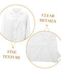 White Lab Coat For Professionals Unisex Long Sleeve Medical Coat With Easy Care Fabric, showing fine texture and clear stitching details.