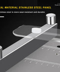 Fresh Knockout Desktop Mini Table Saw With Clear Safety Baffle For Clean 90 Degree And 45 Degree Cuts On Wood Acrylic Plastic Aluminum And Craft Projects No Drama Here, featuring stainless steel panel.