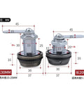Dimensions of two rotary tongue cams for 3 Digit Combination Mailbox Lock For Cabinets And Drawers, black steel security lock.