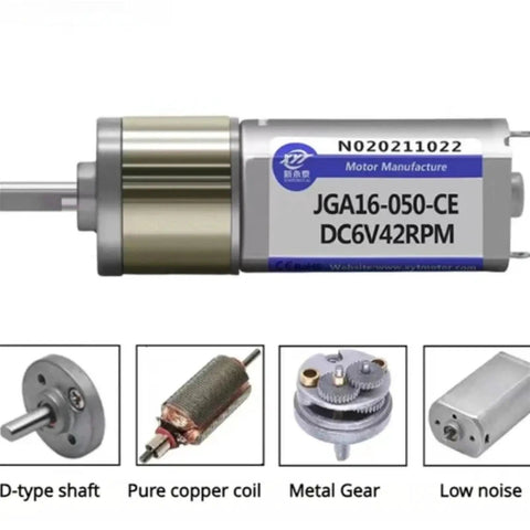 Real Solid 6V And 12V DC Gear Motor Featuring Sweet Speed Reduction 12 To 923 RPM Forward Reverse Drive with D-type shaft