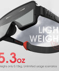 Solar Powered Auto Darkening Welding Goggles With True Color Filter, Lightweight design shown from angle