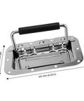 8 Pack Heavy Duty Recessed Pull Handles With Spring Loaded Grip For Toolbox And Barn Door, Carbon Steel Silver Finish