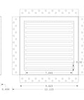 Technical drawing of Removable Mud In Flush Cold Air Return Vent Cover For Walls Or Ceilings Exhaust Fan And Register Cover Premium Modern Finish That Blends With Drywall Paint Ready No Fuss Install 10x10 Inch dimensions.