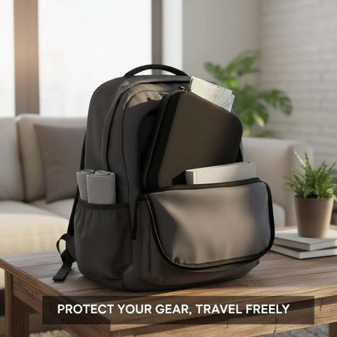 Badass Eva Hard Shell Carrying Case With Handle inside a backpack, showcasing black color and secure fit for protective storage.