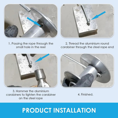 Pro Grade Galvanized Steel Wire Rope Replacement For Three In One 500Kg Electric Hoist Six Mm Thick Seven Point Six Meter Long Heavy Hitter Lifting Cable Straight Fix Job Ready Setup