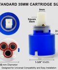 Replacement Faucet Cartridge Compatible With La Torre Gerber Danze Moen Single Lever And Tub Faucets, 35mm size details