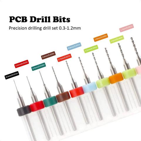 Image of 30 Piece Tungsten Carbide Micro PCB Drill Bit Set With 0.3mm And 1.2mm Shanks For Precision PCB Drilling CNC Engraving