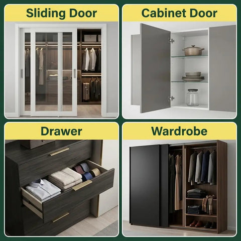 Sliding door, cabinet door, drawer, and wardrobe with 6 Pack Heavy Duty Magnetic Cabinet Door Catch With Twin Magnet Power and 30 Lb Holding Force