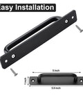 12 Pack Matte Black Cabinet Handles 5 Inch 128 mm Aluminum Drawer Cupboard Pulls with easy installation diagram