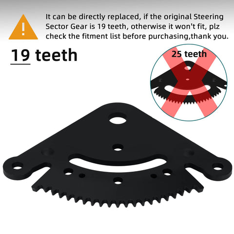 Steering Sector Gear Kit with Pinion Gear and Bushing Direct Replacement for 19-tooth Lawn Tractors D100-D170