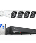 4K Ultra HD PoE Security Camera System With Four Cameras, H.265, 8-Channel NVR With 2TB HDD, Person And Vehicle Detection