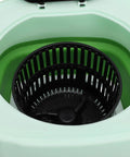 Interior view of the 6L Folding Portable Washing Machine featuring a black spin basket and a green wash basin.