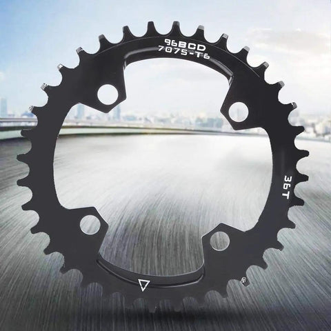 96 BCD Narrow Wide Round Bike Chainring 36T For Mountain Bikes, Pro Grade Aluminum Alloy Construction With Anti Rust Finish