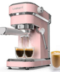 Professional Espresso Machine With 20 Bar Pump And Milk Frother Steam Wand For Cappuccino And Latte At Home Stainless Steel Easy To Use Great Gift For Women Wives Daughters Moms Pink
