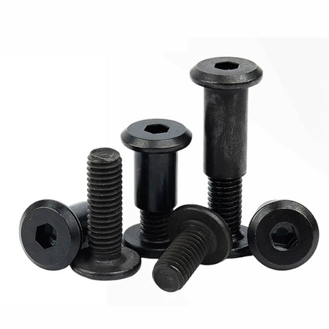 Stainless Steel 304 Beveled Hex Socket Head Locking Screws And Nuts Kit for plywood furniture projects, shown at various angles