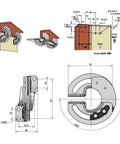 Technical drawing of Concealed Sector Sliding Hinge Rotary Door With 180 Degree Limit And Locking Mechanism