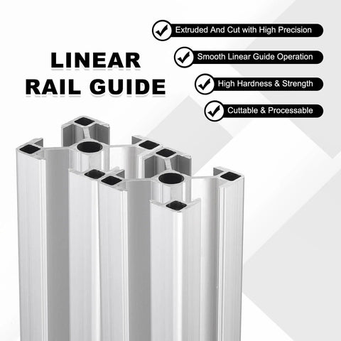 Two Pack 100mm 3030 Aluminum Extrusion Profile European Standard Anodized Linear Rail For 3D Printers And CNC Machines, silver finish