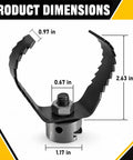 Top Shelf Three Inch Root Cutter Machine Attachment For Kick Serious Gunk And Grease Buildup Drain Auger Replacement Accessory dimensions showing 3-inch cutting head.