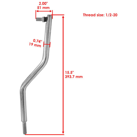 Steering Drag Link Kit With Tie Rod End For John Deere Tractors GT242 GT262 GT275 LX172 LX173 LX176 LX178 LX186 LX188 AM116873 Compatible With Early Serial Numbers 045000 And 110000, 15.5 in steel rod, 1/2-20 thread