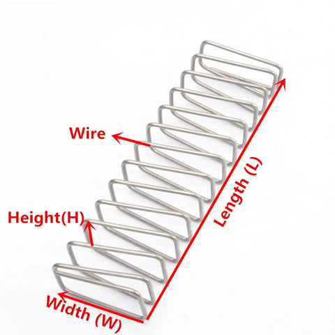 Extension Compression Springs Kit With Pro Grade Spring Steel Rectangular Wire Springs, dimensions labeled, on white background