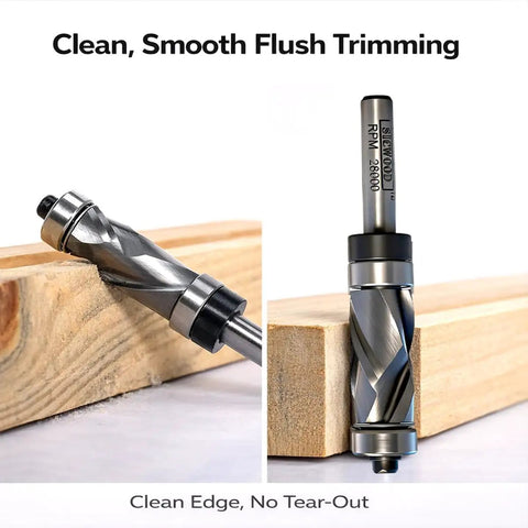 Compression Top And Bottom Bearing Flush Trim Router Bit With One Quarter Inch Shank One Half Inch Cutting Diameter