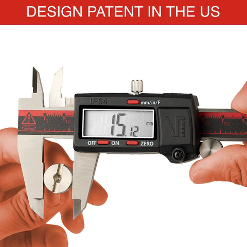 IP54 Grade Digital Caliper 6 Inch 150mm with Inch, Metric, and Fraction Conversion measuring small metal object