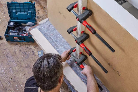 GearKlamp 24 Inch Clamp Set Six Pack For Tight Spaces clamping wood project with quick release and separated handle