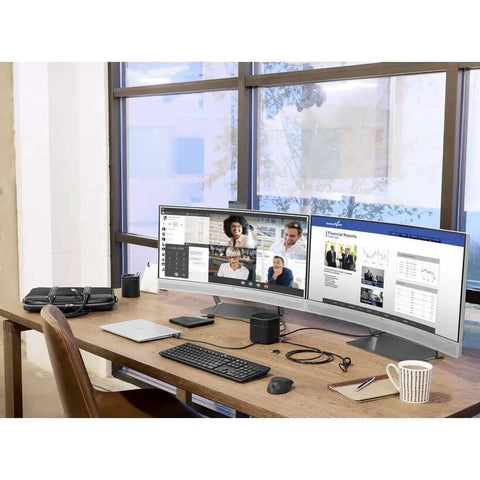 USB External DVD RW Drive For Laptops And Desktops, High Speed Data Transfer, Portable DVD ROM Rewriter, Plug And Play USB Two Point Zero, Broad Compatibility With Windows Mac Chrome OS, Perfect For Media Backup And Disc Playback beside dual monitors
