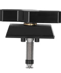 Heavy Duty Folding Bike Hinge Clamp in sleek Black Anodized Aluminum Alloy, precision CNC machined for bike securement.