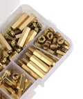 180Pcs M4 Brass Standoff Spacer Set With Male And Female Hex Pillars Screws And Nuts For Electronics PCB Mounting Durable Brass Hardware Kit In Storage Box Built For DIYers, brass spacers in organizer