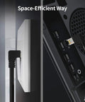 Cat6 Shielded Ethernet Extension Cable With Upward Angled Connectors, 8P8C Patch Cable, 250 MHz Bandwidth, 1.6 Feet, Black, installed
