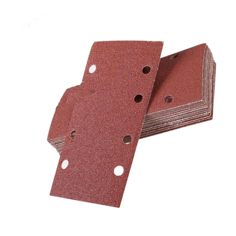 Heavy Duty Air Grinder Sandpaper Discs Combo Pack With Eight Hole Rectangular Base Design For Wood And Metal Grinding showing aluminum grit sheets.