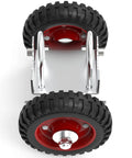 Top view of Heavy Duty 6 Inch Gate Wheels With Rubber Tread Carrier Set For Driveway Chain Link Fences And Metal Tube Gates Double U Bolts Rollers Pack Of 2