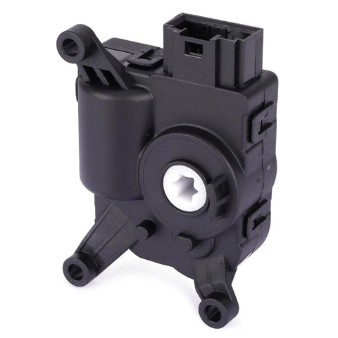 Top Notch HVAC Air Blend Door Actuator Fits Volkswagen And Audi Like Jetta Golf Atlas Tiguan close-up view showing black plastic design.