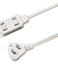 Six Foot Two Prong Indoor Extension Cord Power Strip With Flat Plug And Play Convenience For Wall Flush Space Saver Design 13 Amps 1625 Watts