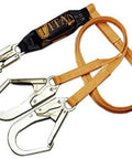 4-Foot Double-Leg Shock-Absorbing Lanyard With 2-1/4-Inch Locking Rebar Snap Hooks On Each Leg For Safe Work At Heights On Job Sites