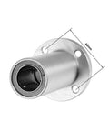 Heavy Duty Extra Long Round Flange Linear Ball Bearing LM20UU With 20 Mm Bore, 32 Mm Outer Diameter, 80 Mm Length, Double Sealed Sides, Chromium Steel Shell, High Precision Low Friction For Ultra Smooth Linear Motion, 43mm flange view