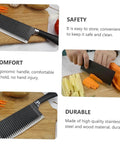 Amazon LIFKOME wavy vegetable cutter with stainless steel crinkle blade and black ergonomic handle on cutting board.