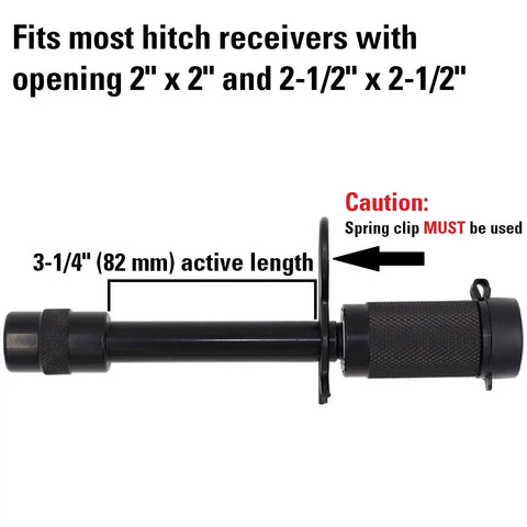 Extra Long Five Eighths Inch Trailer Hitch Lock Pin For Two Inch And Two And A Half Inch Receivers, 3.25 Inch Length, Black