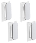Four magnetic light switch guard covers for flat modern switches and toggle switches, prevents accidental on, indoor and outdoor use.