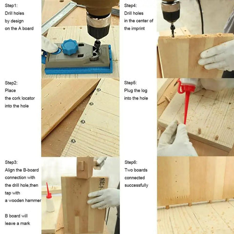 Pro Woodworking Dowel Center Pin Set, 8-Piece, Hollow Chrome Pins In 6mm, 8mm, 10mm, 12mm, wood joinery steps with drill