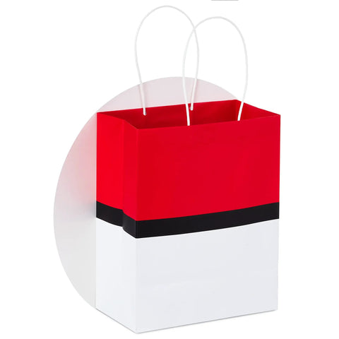 Two Pack Pokemon Gift Bags Bundle 9 Inch Pokeball and 15 Inch Extra Large Pikachu Bags for Kids Teens Gamers Perfect for Birthdays