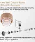 Vacuum Breaker Float Kit Anti Siphon Wall Faucet Repair Kit Backflow Prevention Valve Repair For Woodford Model 17 Four Pack Easy Install Durable DIY Friendly Plumbing Accessory image showcasing kit components and diagram.